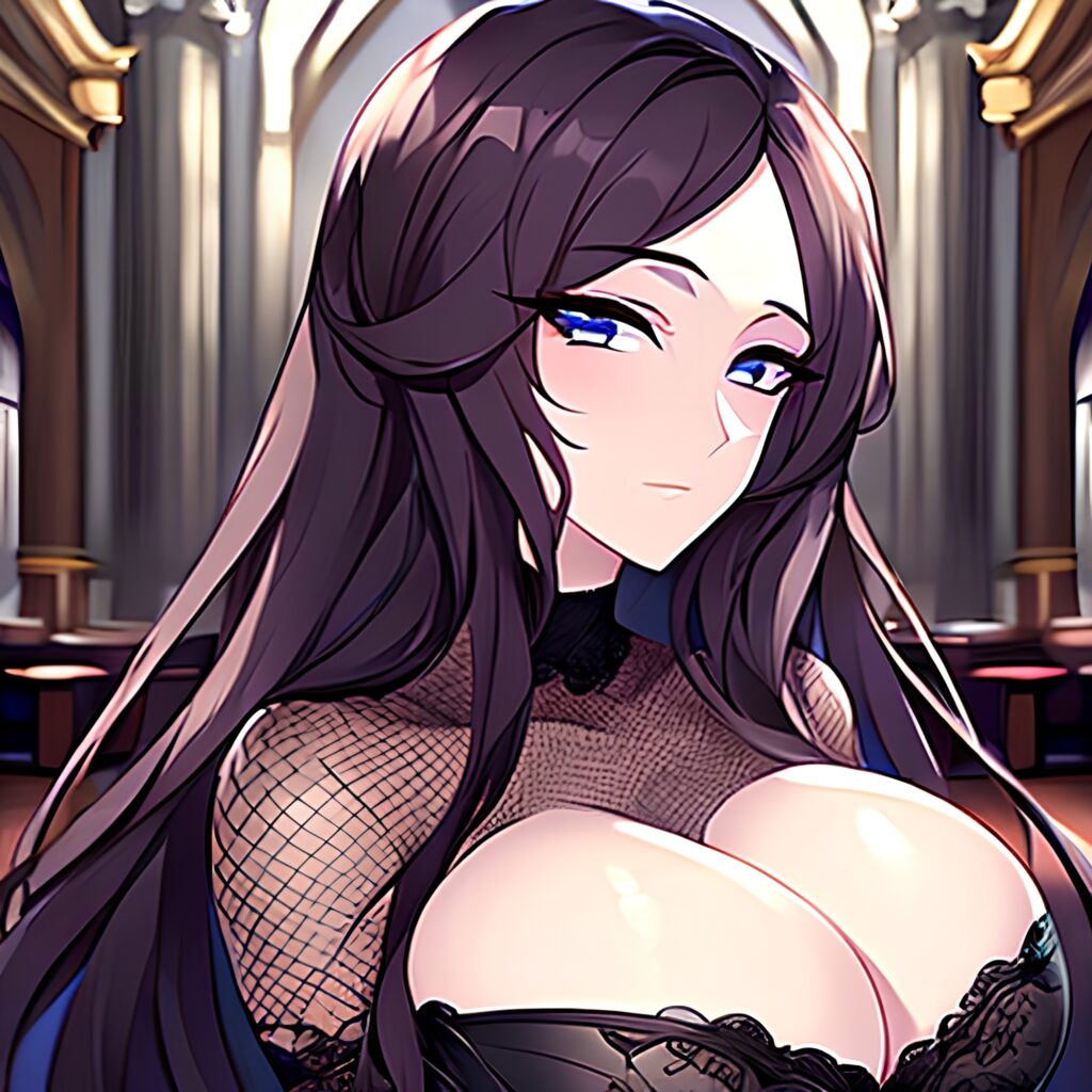 church messy hair long hair woman fishnet brunette