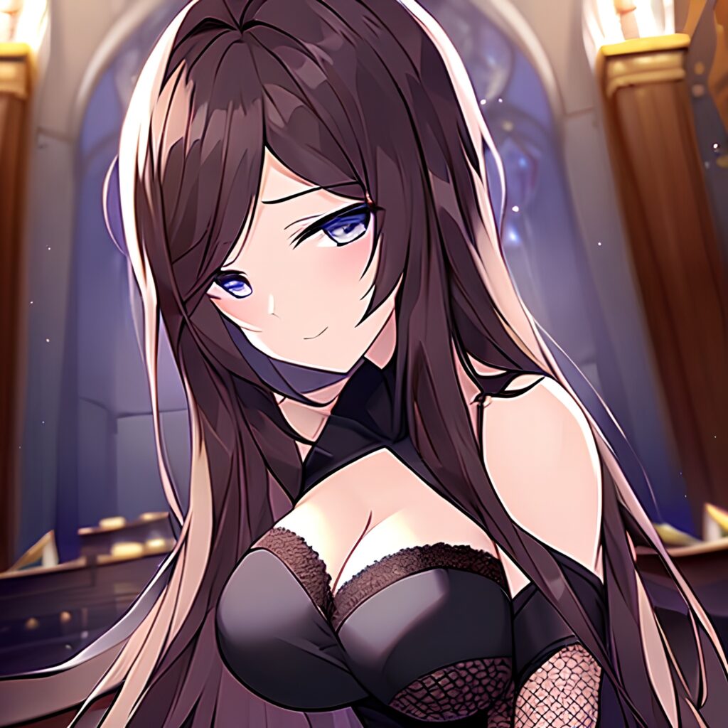 church woman brunette long hair messy hair fishnet 