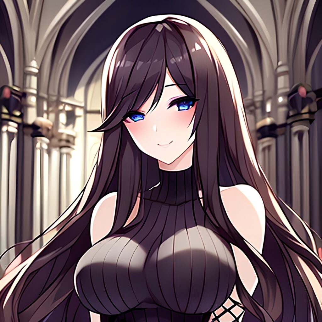 church woman fishnet messy hair long hair brunette
