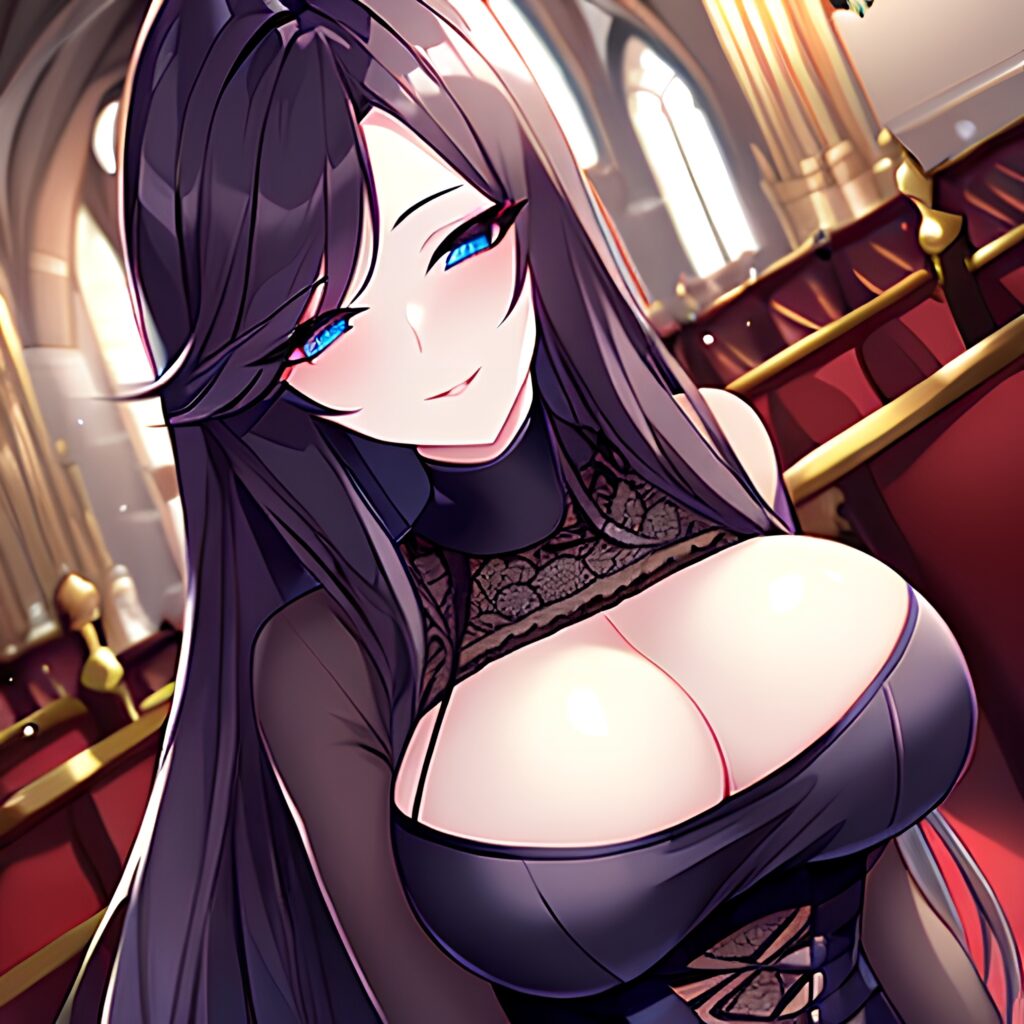 church woman long hair brunette messy hair fishnet 