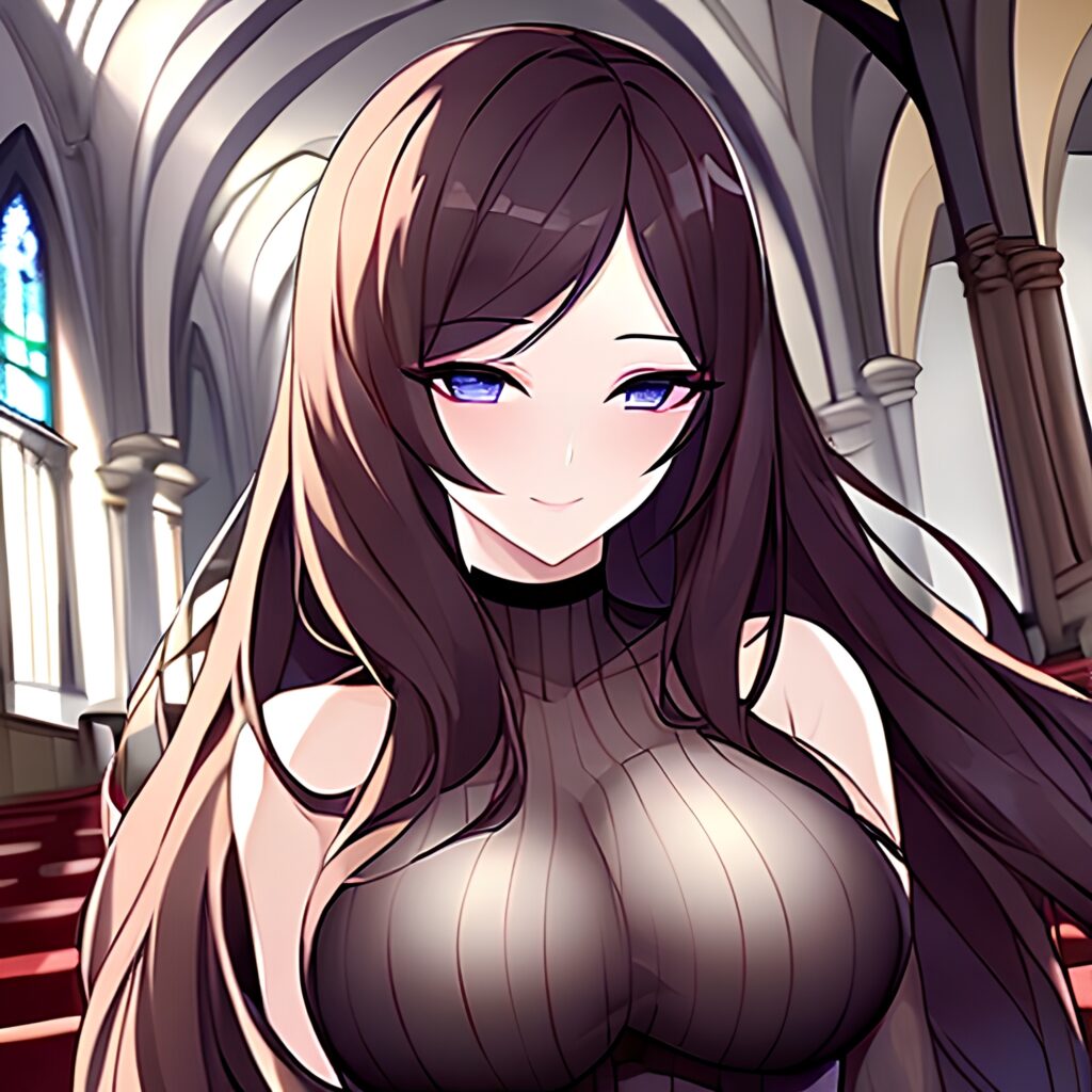 fishnet brunette church long hair messy hair woman 