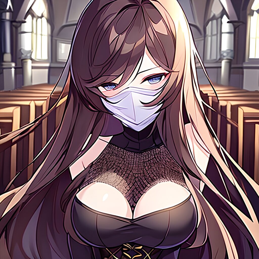 fishnet church brunette messy hair woman long hair