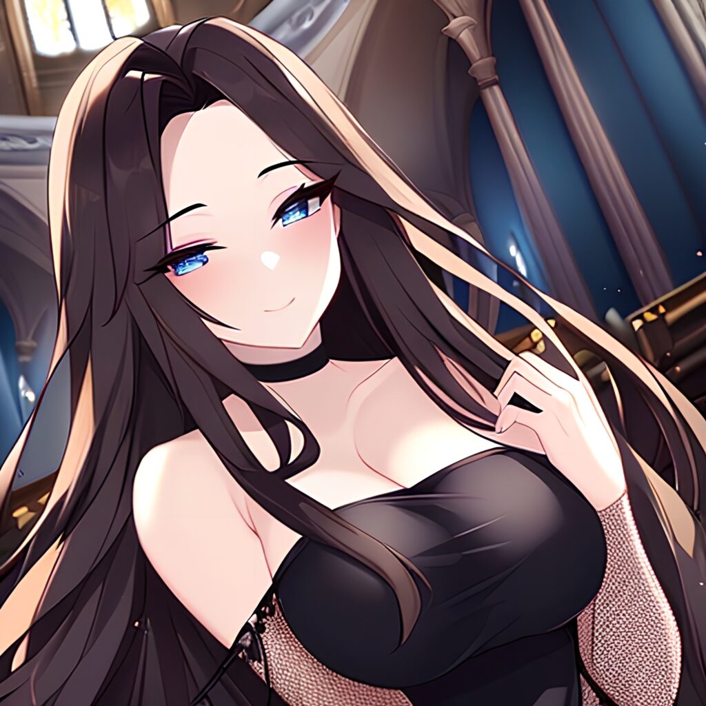 fishnet church long hair woman brunette messy hair