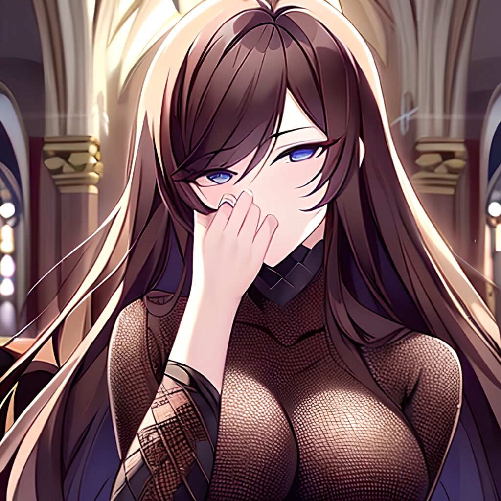 fishnet church messy hair brunette long hair woman