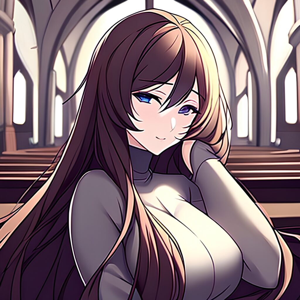fishnet church messy hair long hair woman brunette