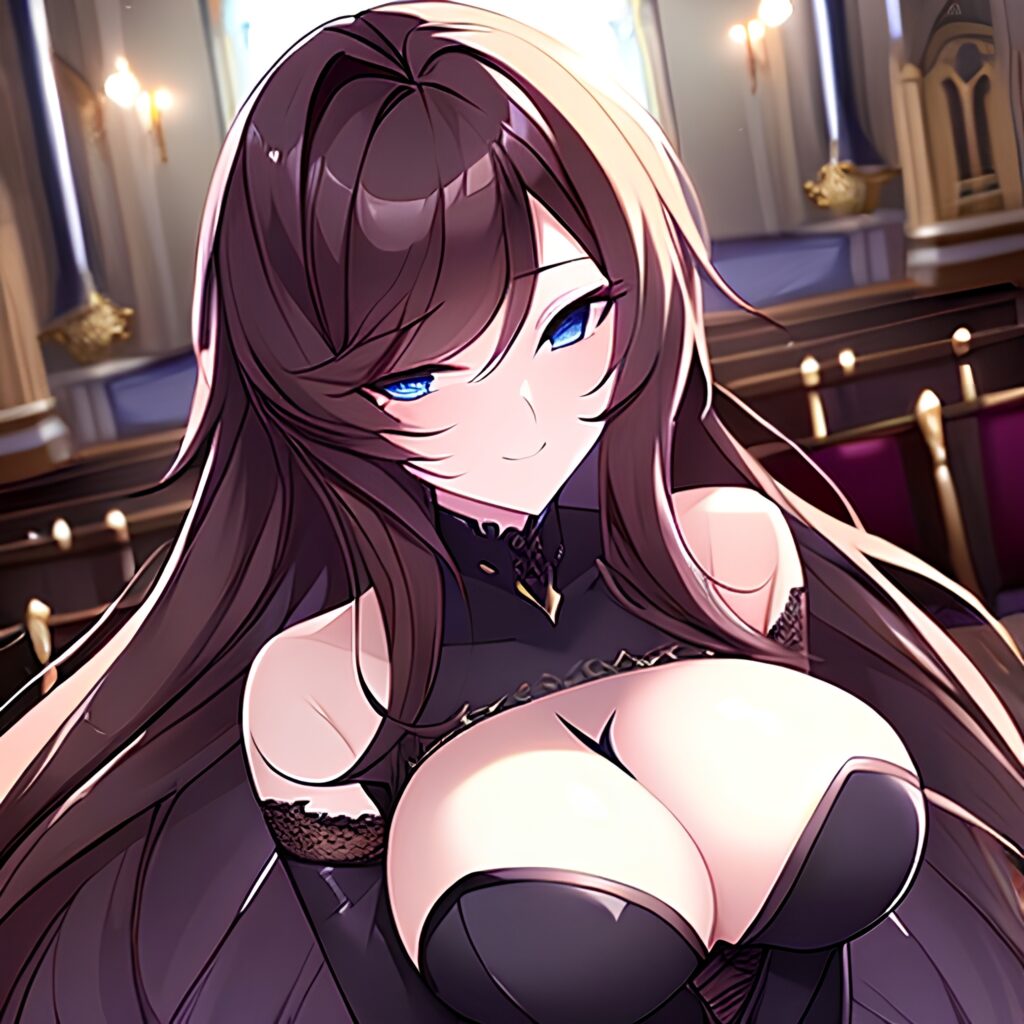 fishnet woman brunette church long hair messy hair