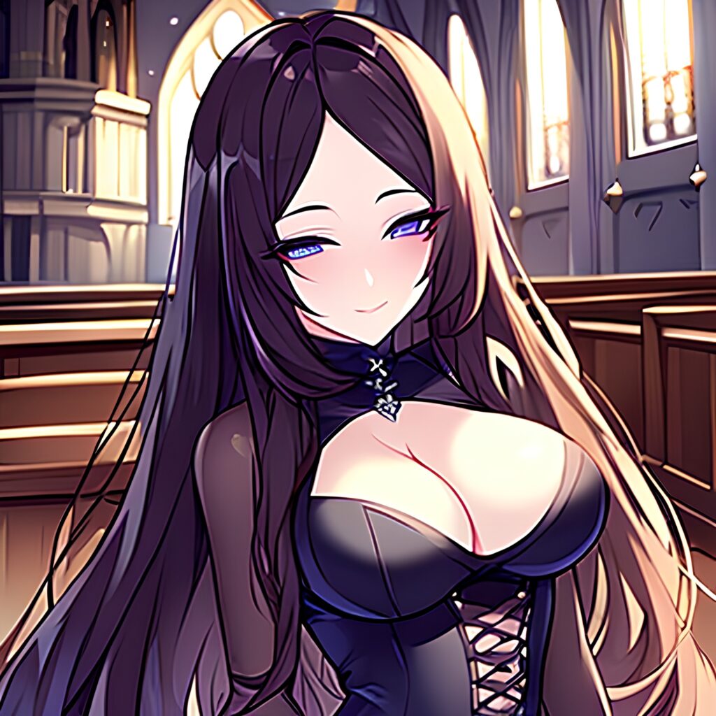 long hair brunette messy hair woman church fishnet