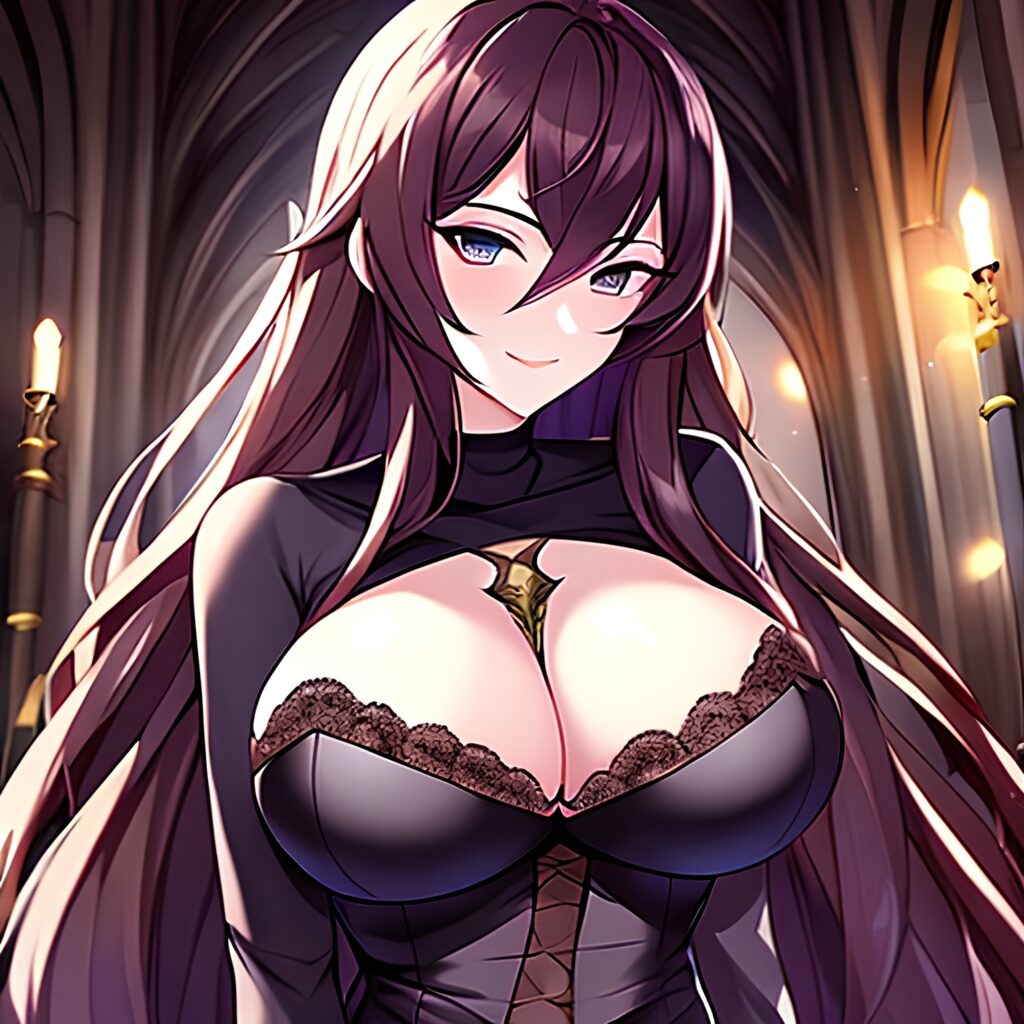 long hair brunette messy hair woman church fishnet