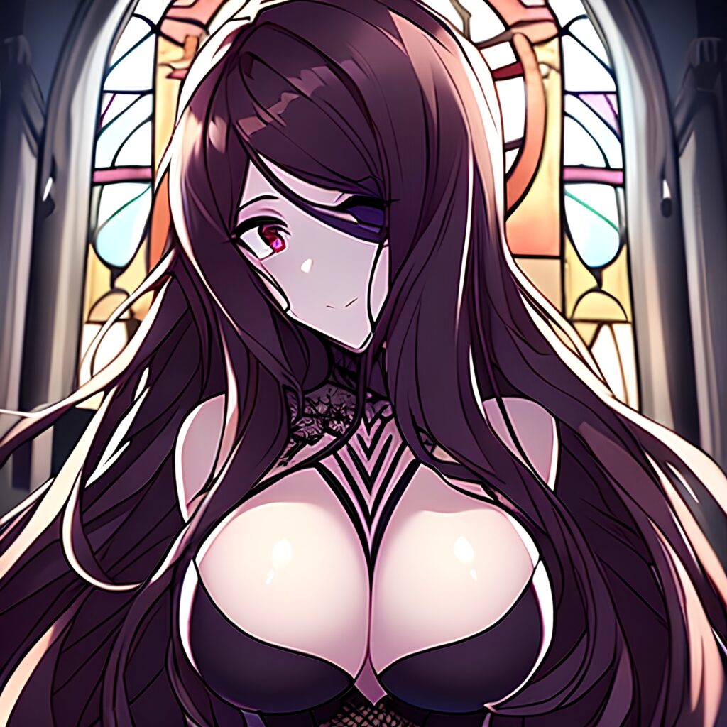 long hair messy hair fishnet woman church brunette 
