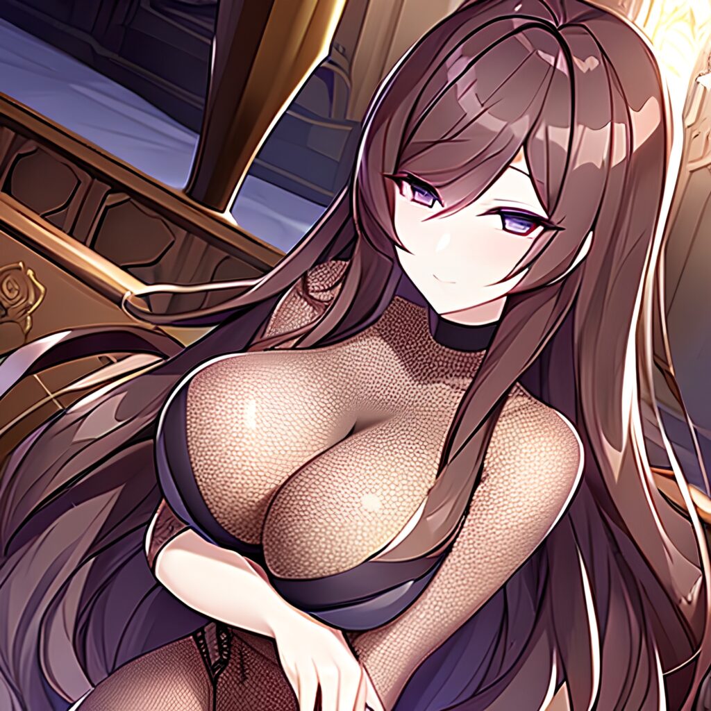 long hair messy hair woman fishnet church brunette