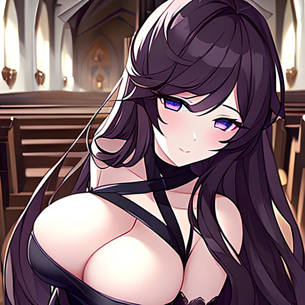 messy hair brunette woman long hair fishnet church