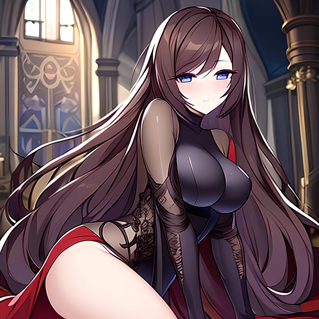 messy hair church woman long hair brunette fishnet 