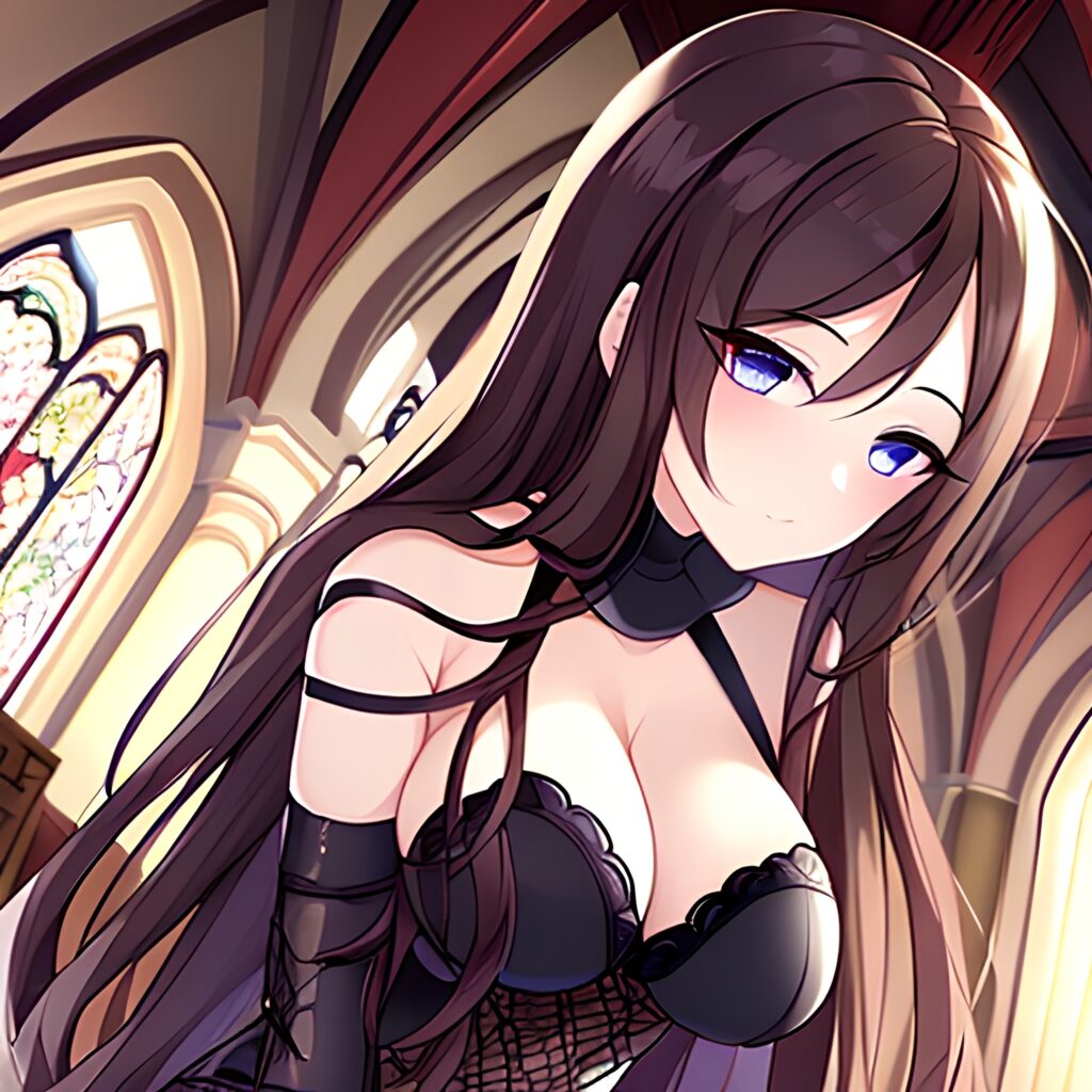 messy hair long hair church fishnet woman brunette 