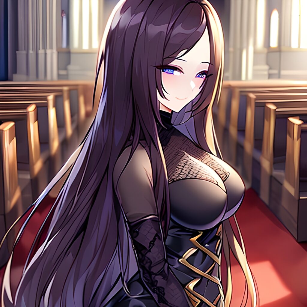 messy hair woman brunette fishnet long hair church