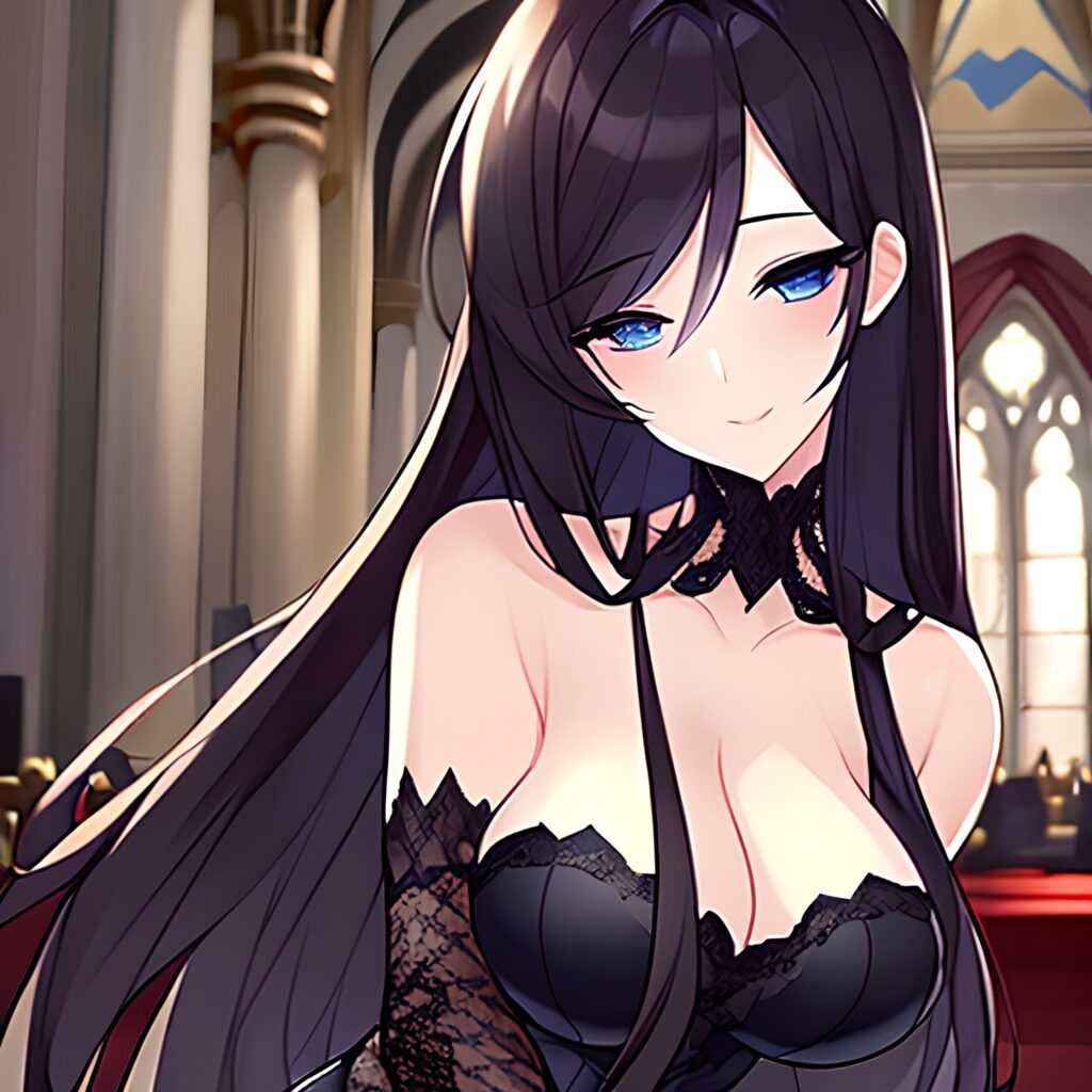 messy hair woman brunette long hair church fishnet