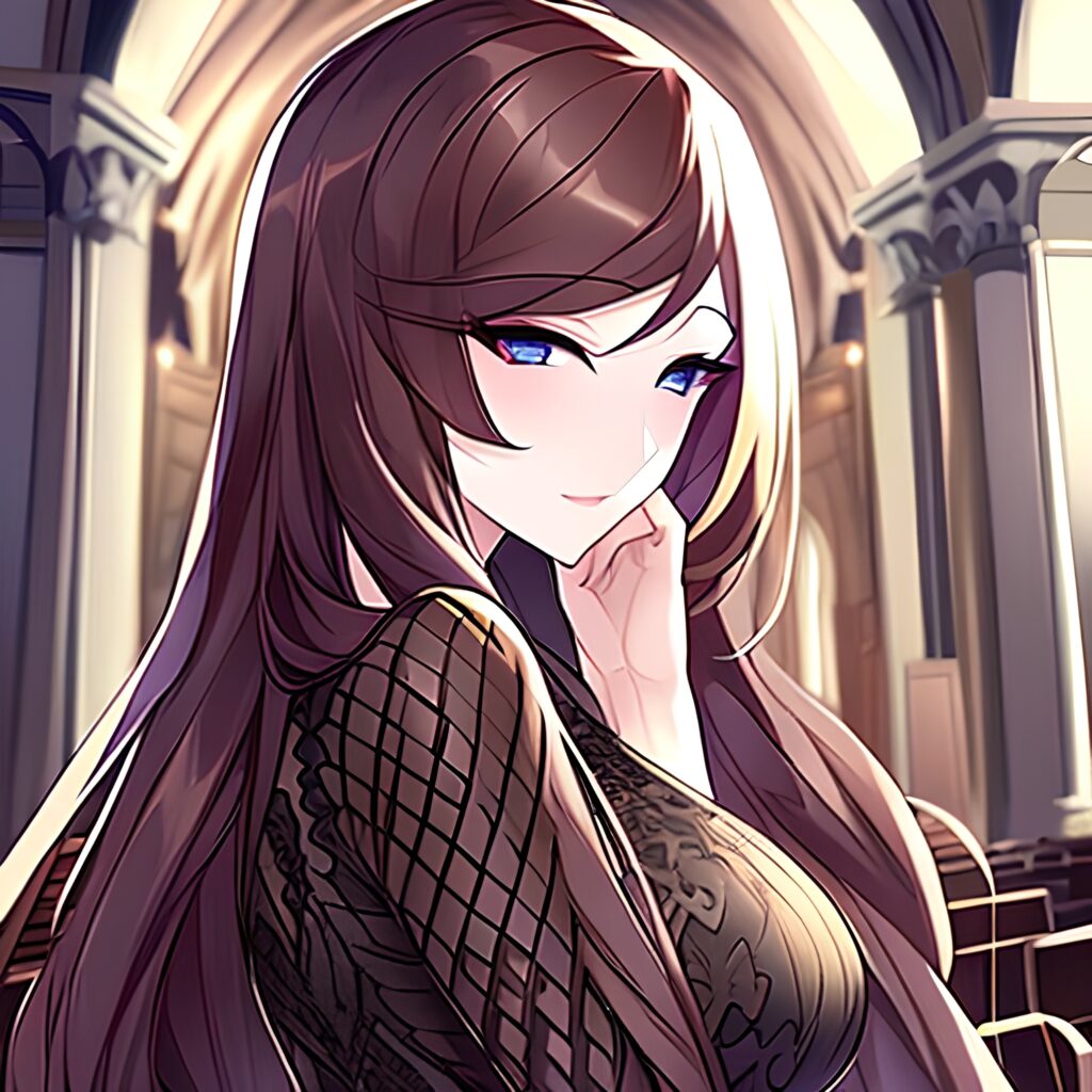 messy hair woman church fishnet brunette long hair 
