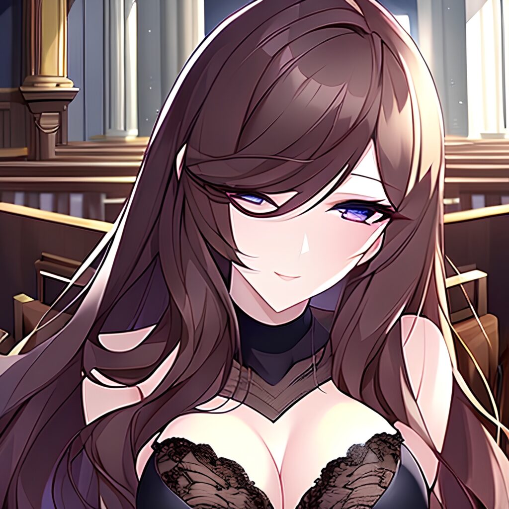 woman brunette fishnet church long hair messy hair