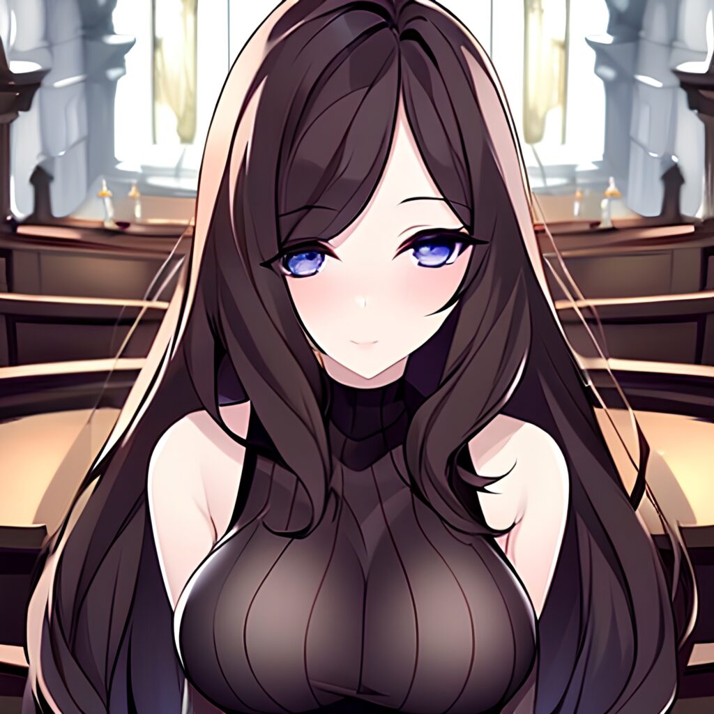woman church messy hair brunette fishnet long hair