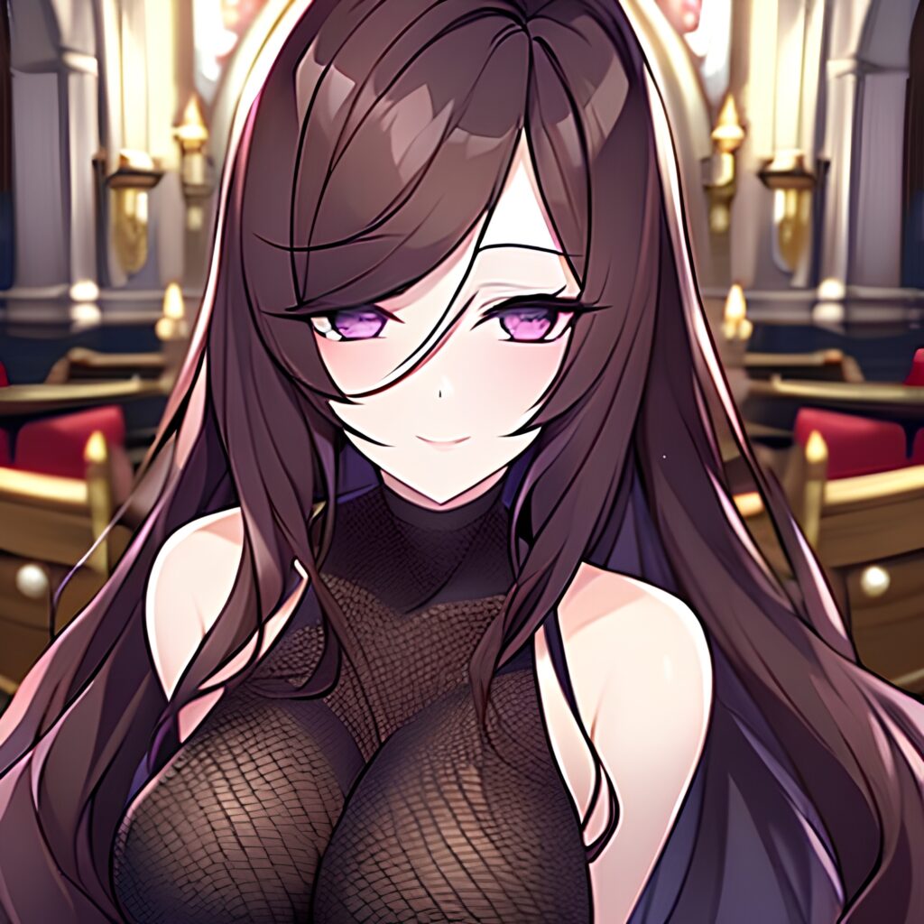 woman fishnet church brunette messy hair long hair