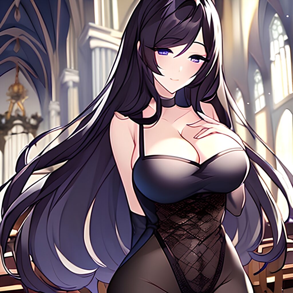 woman fishnet church brunette messy hair long hair