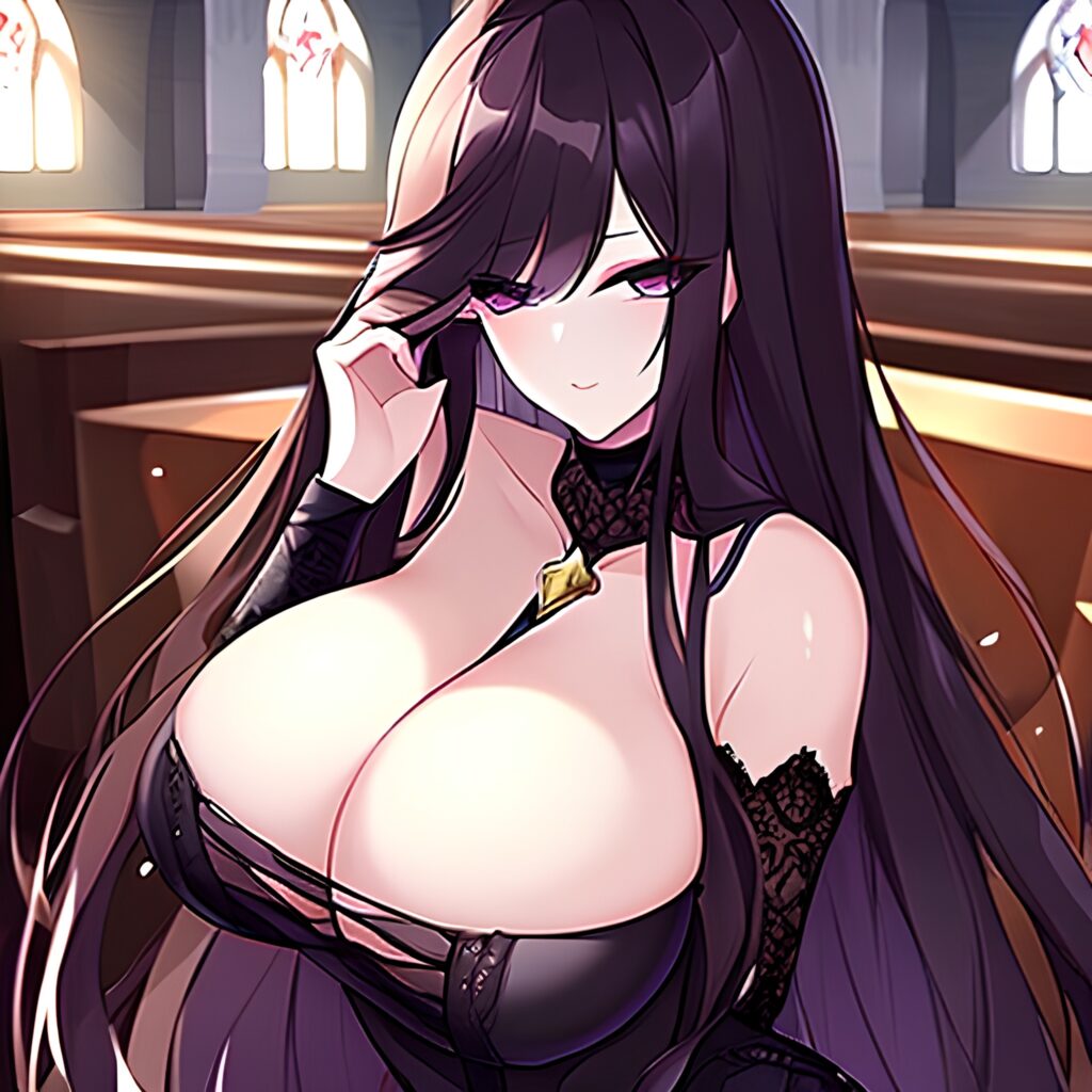 woman long hair church brunette fishnet messy hair 