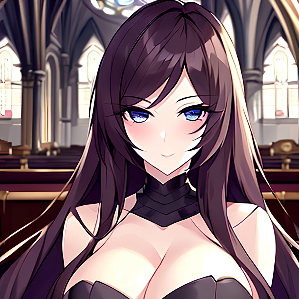 woman long hair church fishnet brunette messy hair
