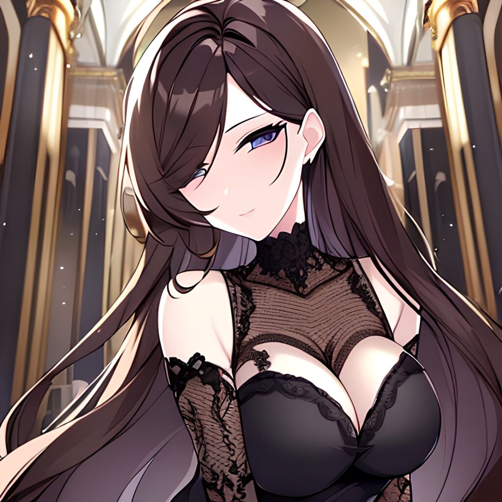 woman messy hair brunette church long hair fishnet 