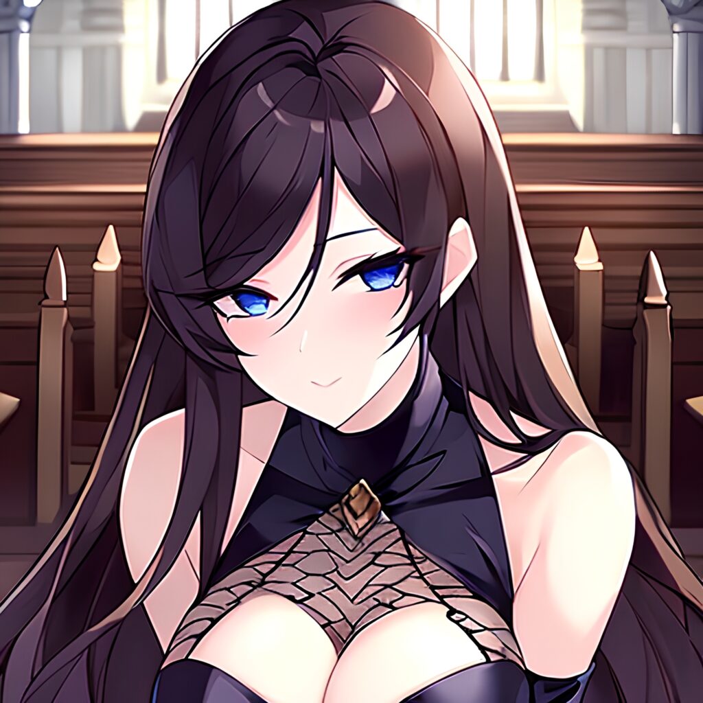 woman messy hair long hair church brunette fishnet